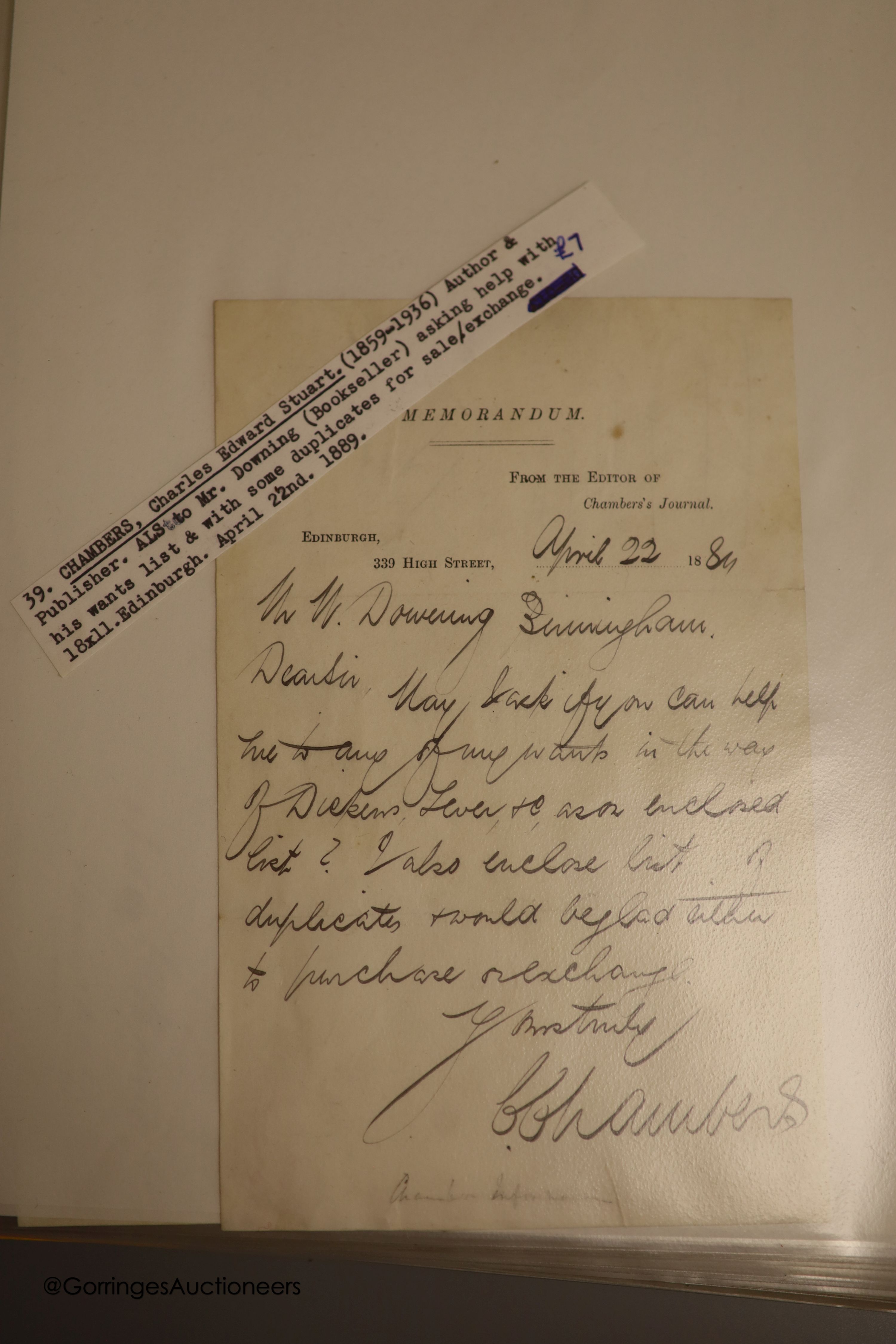 Two volumes of autographed letters